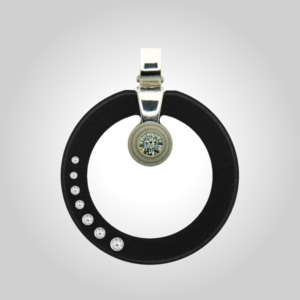 FORMschmuck-Silberanhänger mit Zirkonia Kreis schwarz