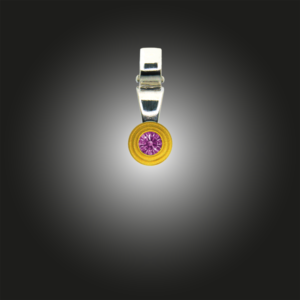 Silberanhänger Grundelement Zirkonia fancy purple teilvergoldet