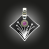 Formschmuck-Kette mit Anhänger Silber Zirkonia fancy purple Blumen Motiv
