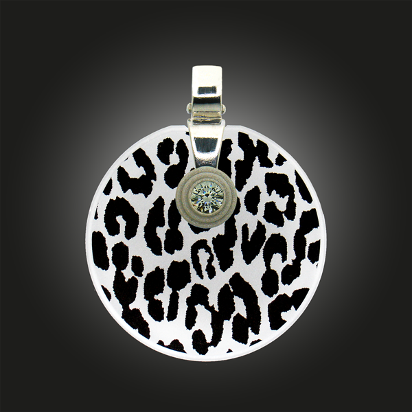 FORMschmuck-Kette mit Silber Anhänger rund groß Leoparden Muster