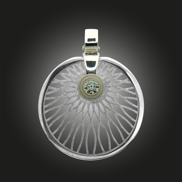 Formschmuck-Silberanhänger Damen Kreis Motiv Sonne aus Silber